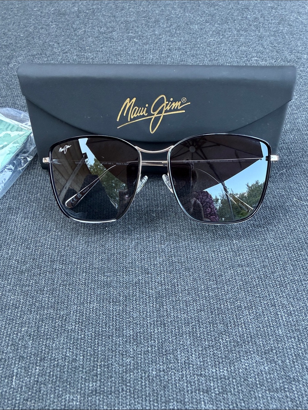⭐️NWT Maui Jim Tiger Lily Gloss Titanium Frame Grey HDL PolarizedPlus2